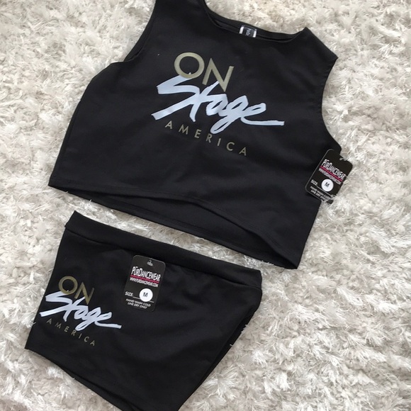 NWT, dance top and shorts, medium - Picture 1 of 4